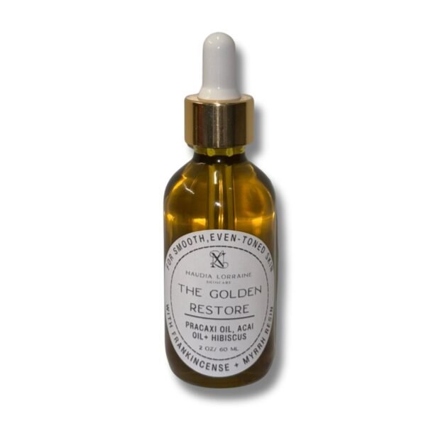 Restorative face and body oil – Golden Restore in glass dropper bottle